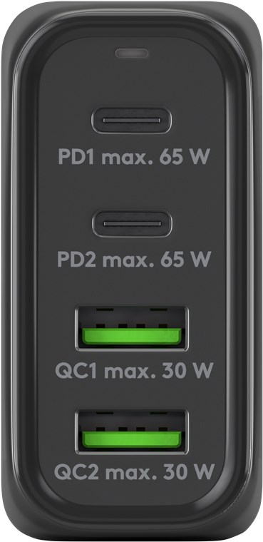 (68W/3A) 2x USB A / 2x USB C GaN Ladegerät Netzteil Power Delivery / Quick Charge (64818) - Weiss