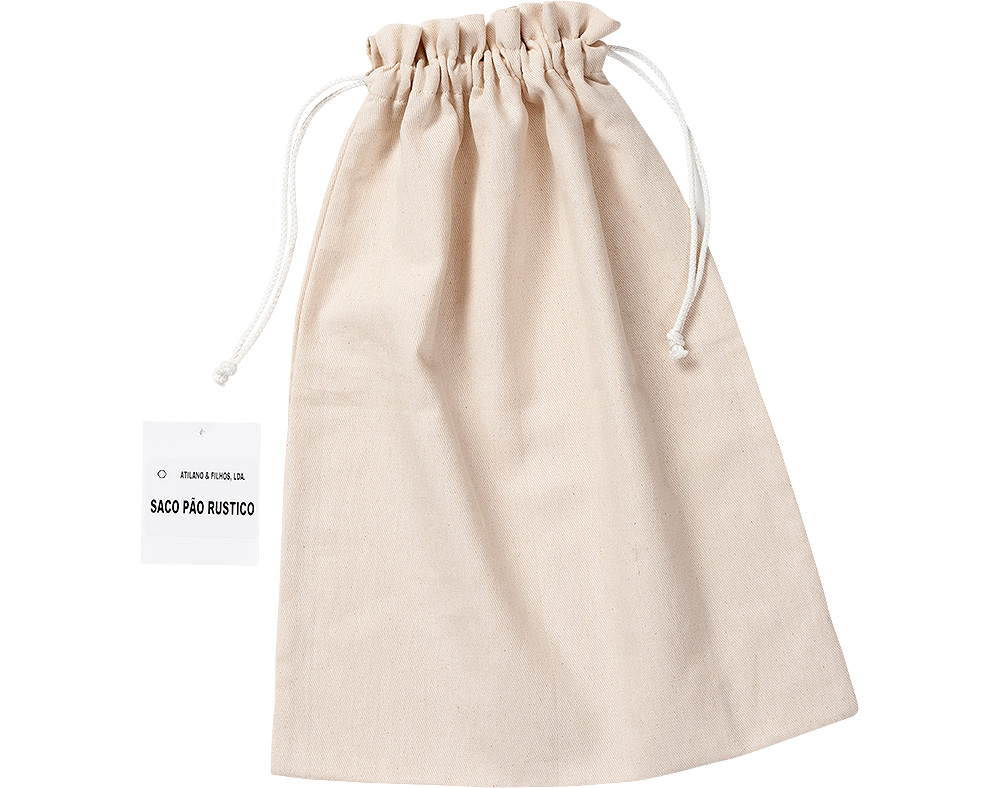 SACO PARA PÃO 100% ALGODÃO BEGE 55X35CM