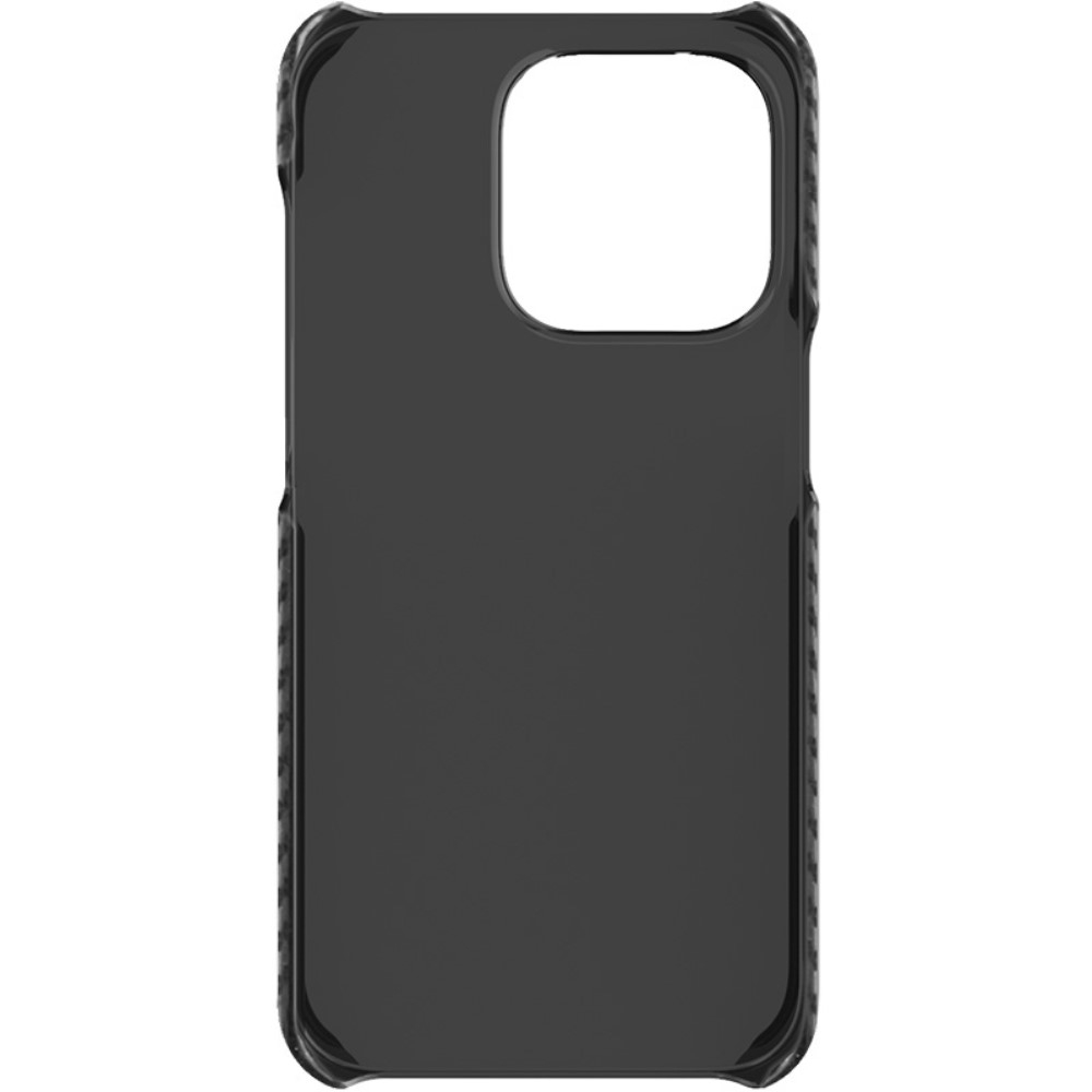 iPhone 14 Pro Hardcase Leder Hülle im Carbon Look - Schwarz