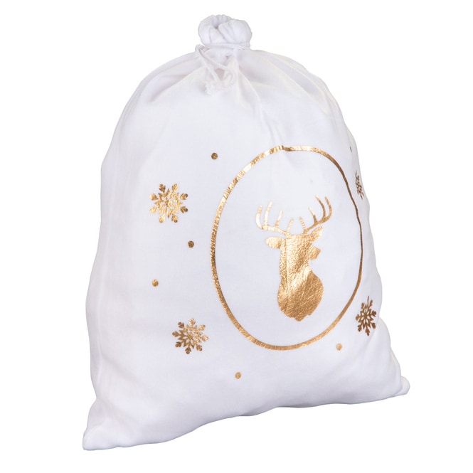 Nikolaussack weiß/gold - aus Textil - ca. 50 x 70 cm