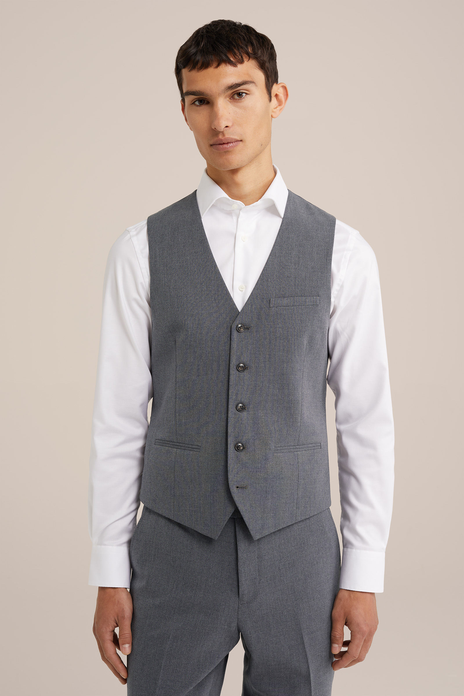 slim fit gilet Fundamentals Donkergrijs