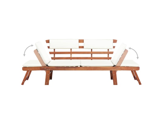 VIDAXL - Banc de jardin avec coussins 2-en-1 190 cm bois solide d'aca...
