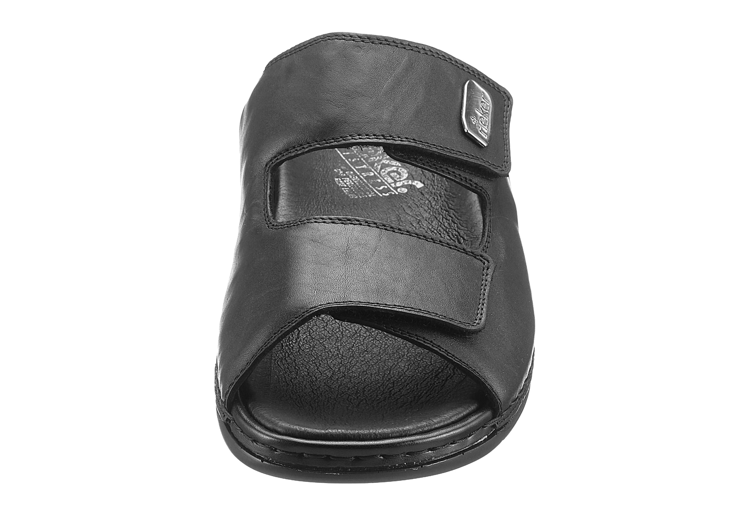 Rieker Pantolette  , Sommerschuh, Schlappen, Klettschuh, mit zwei Klettverschlüssen