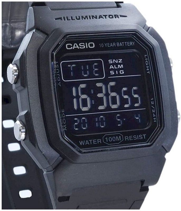 Casio - W-800h-1bves - Horloge - Zwart - Kunststof - Meervoudig Alarm
