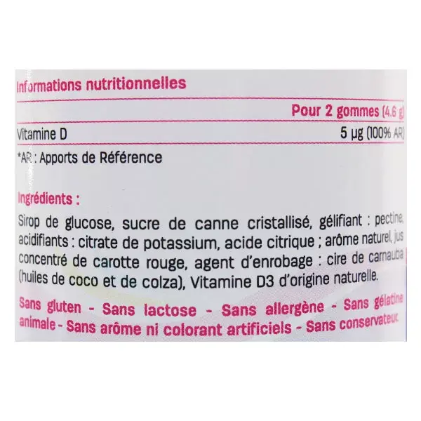 Pediakid Vitamina D3 em Gomas, Sabor Morango, 60 gomas