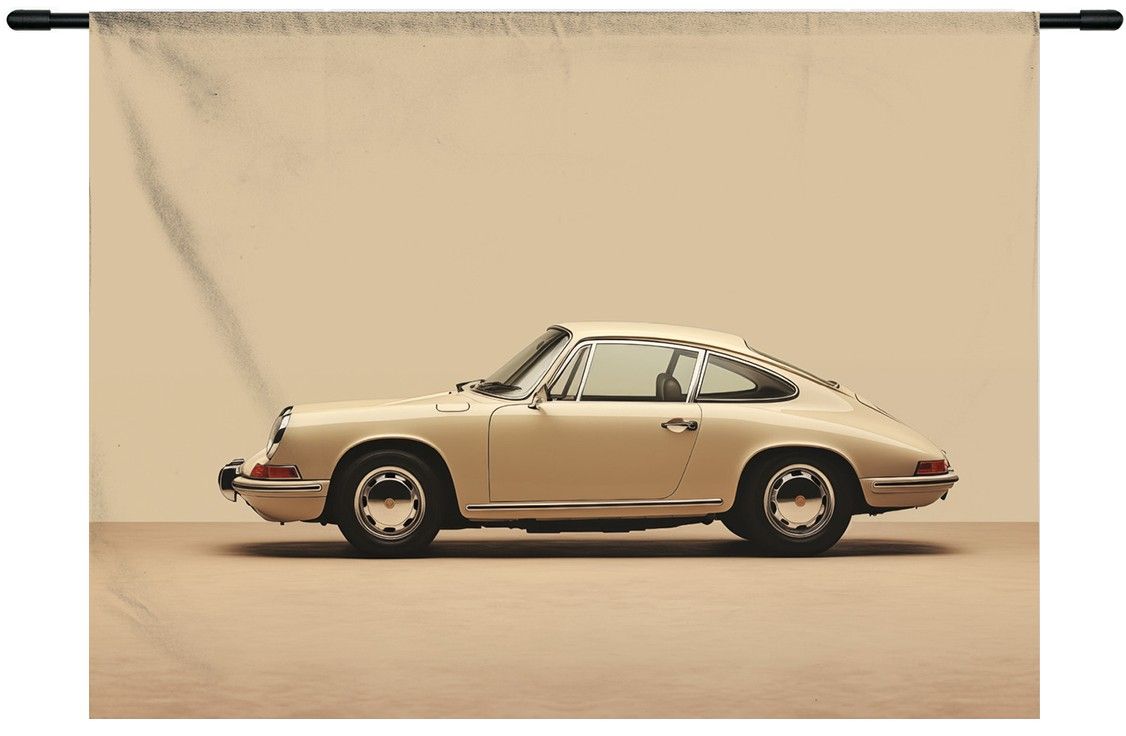 Wandkleed Vintage Porsche Beige