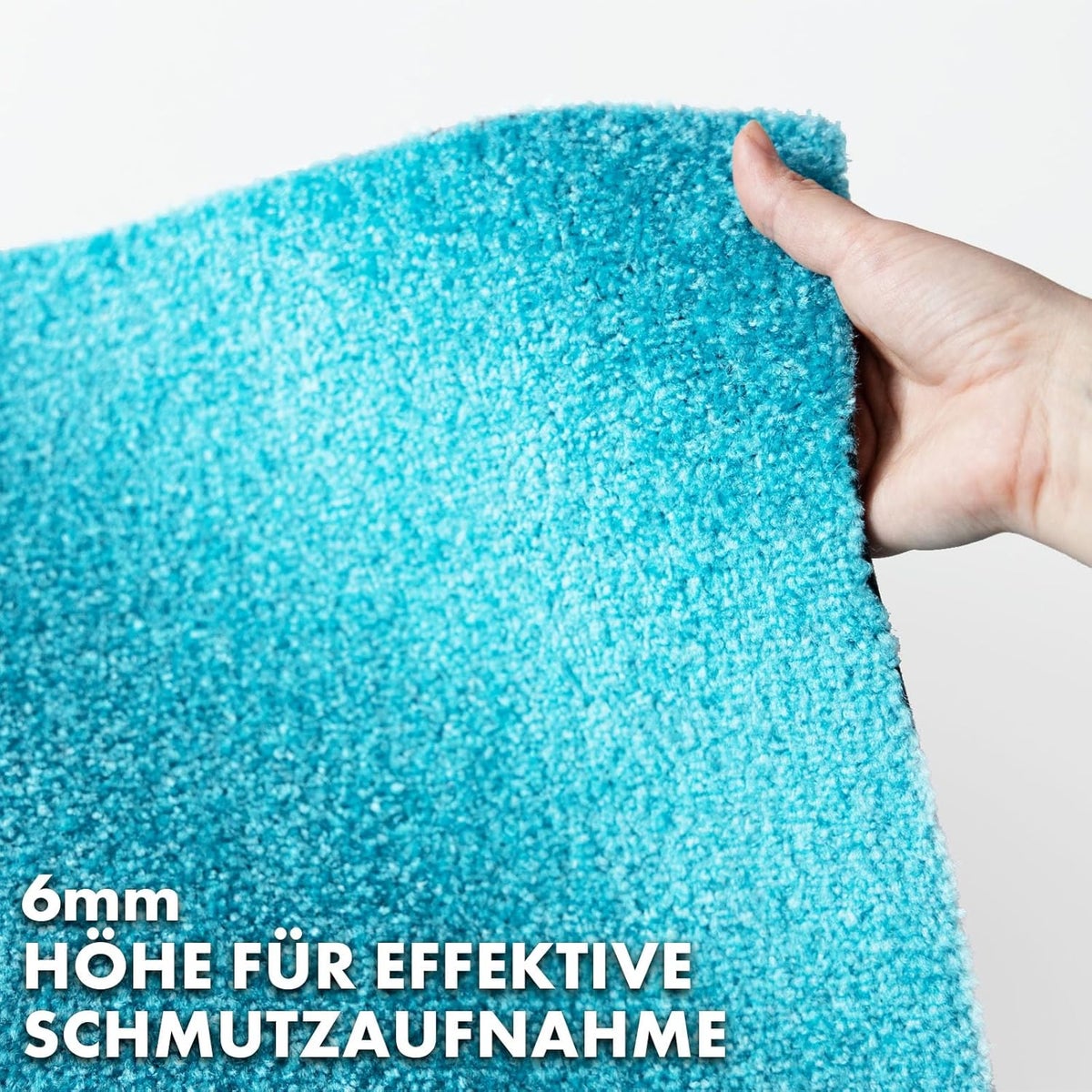 Deurmat Domenico - Stijlvolle en praktische vuilopvangmat - Verkrijgbaar in talloze aantrekkelijke kleuren - Turquoise / 50 x 80 cm