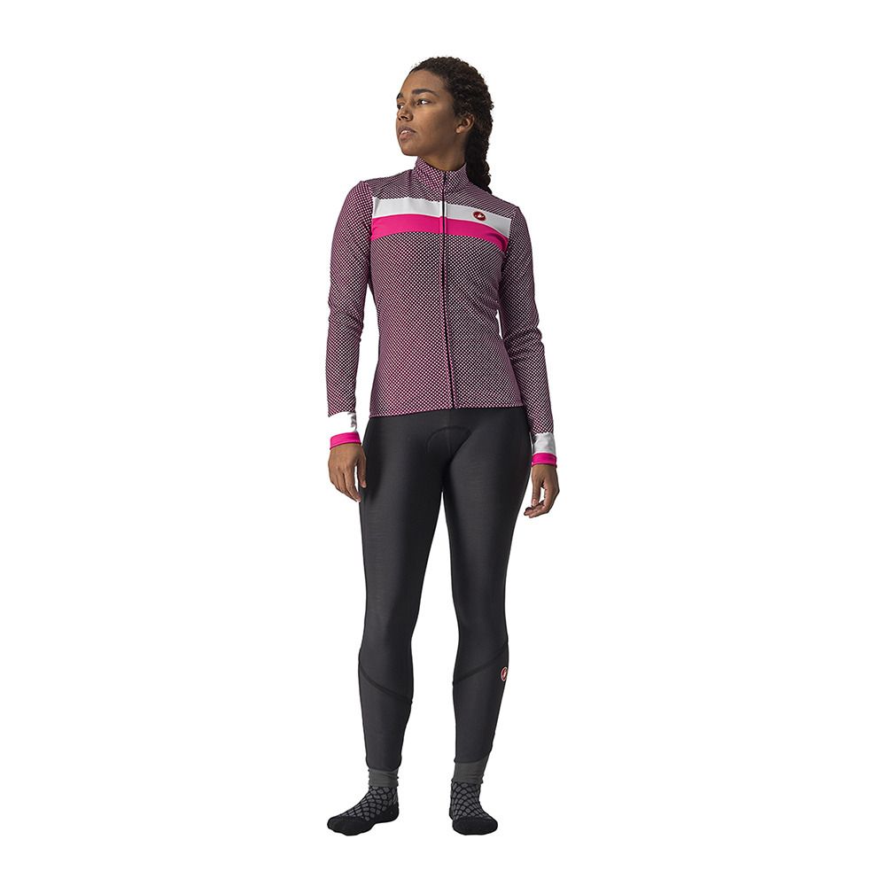 Castelli VOLARE LS - Maillot Femme cyclamen/white/pink fluo