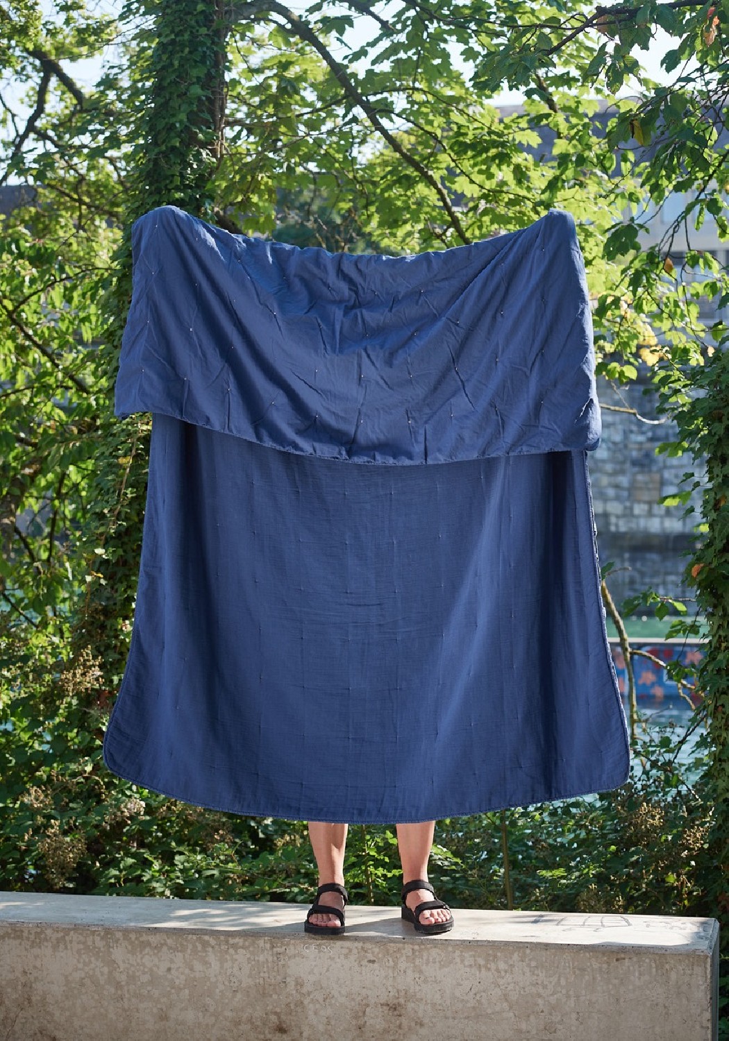 Lavie Wohndecke aus Bio-Baumwolle Nora Quilt Indigo