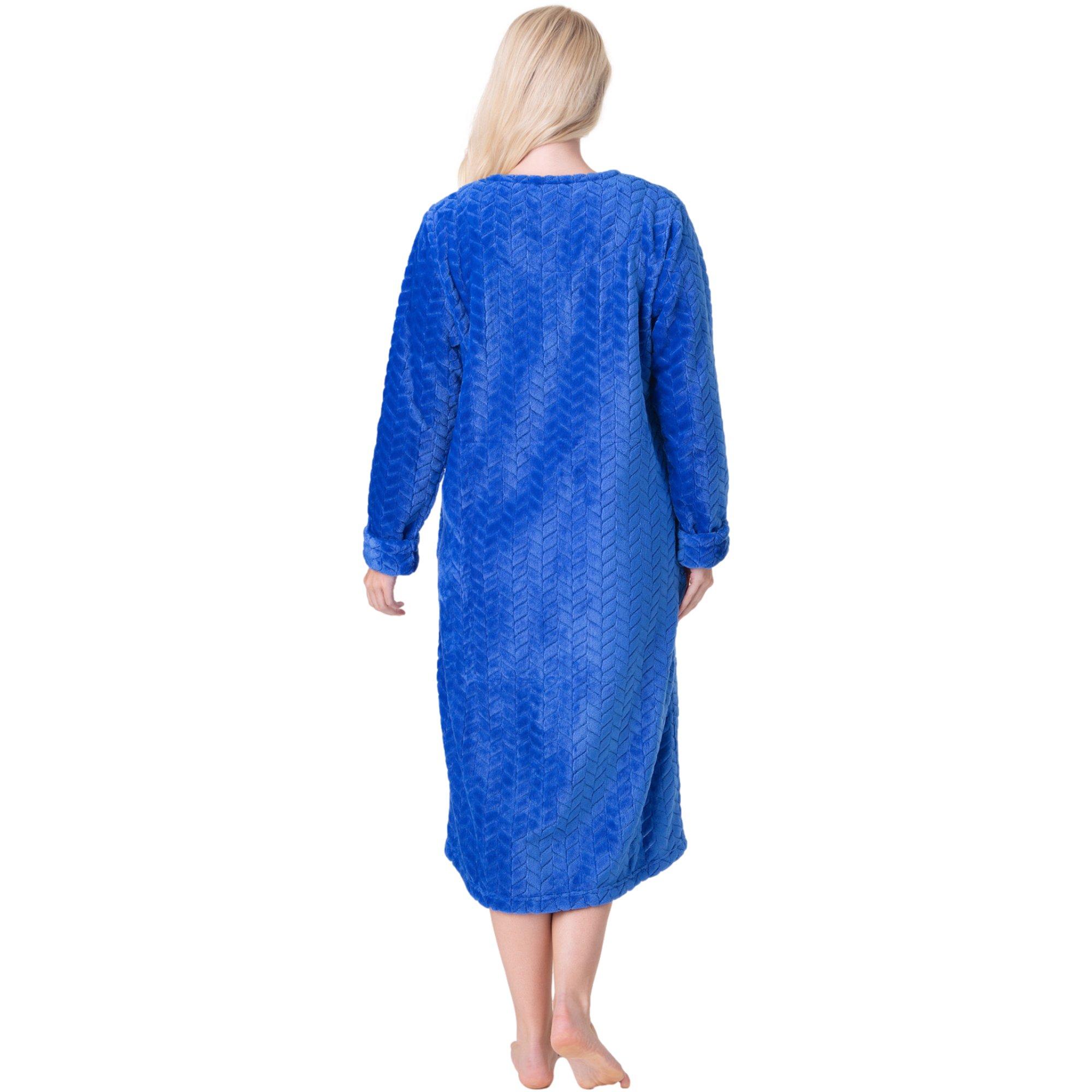 Camille Supersoft Zip Front Embossed Housecoat
