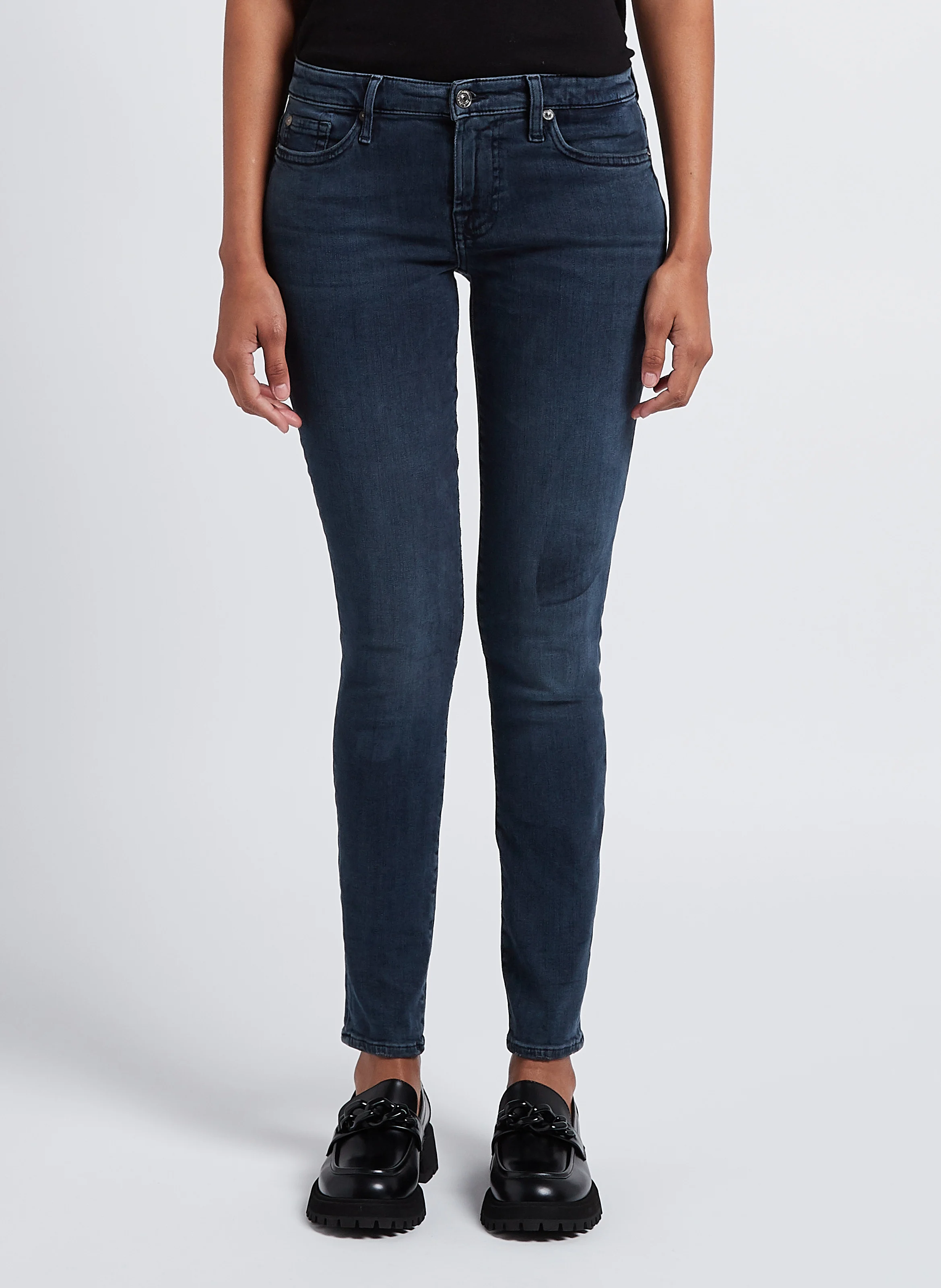 PYPER - Jean skinny taille basse en denim délavé | Bleu