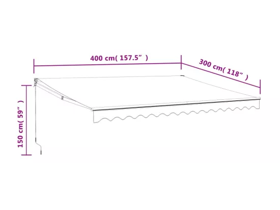 Auvent rétractable automatique crème 4x3