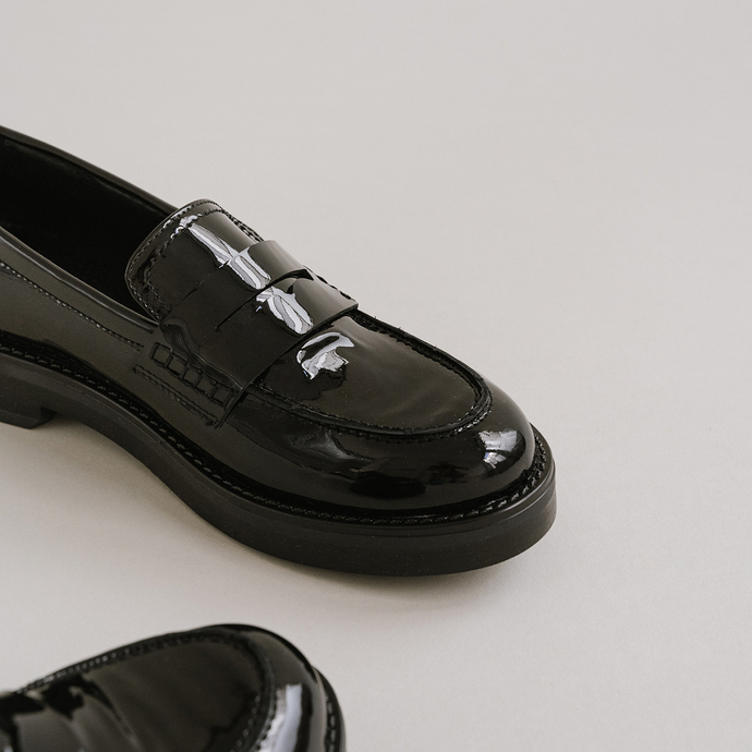 Mocassins  en vernis noir