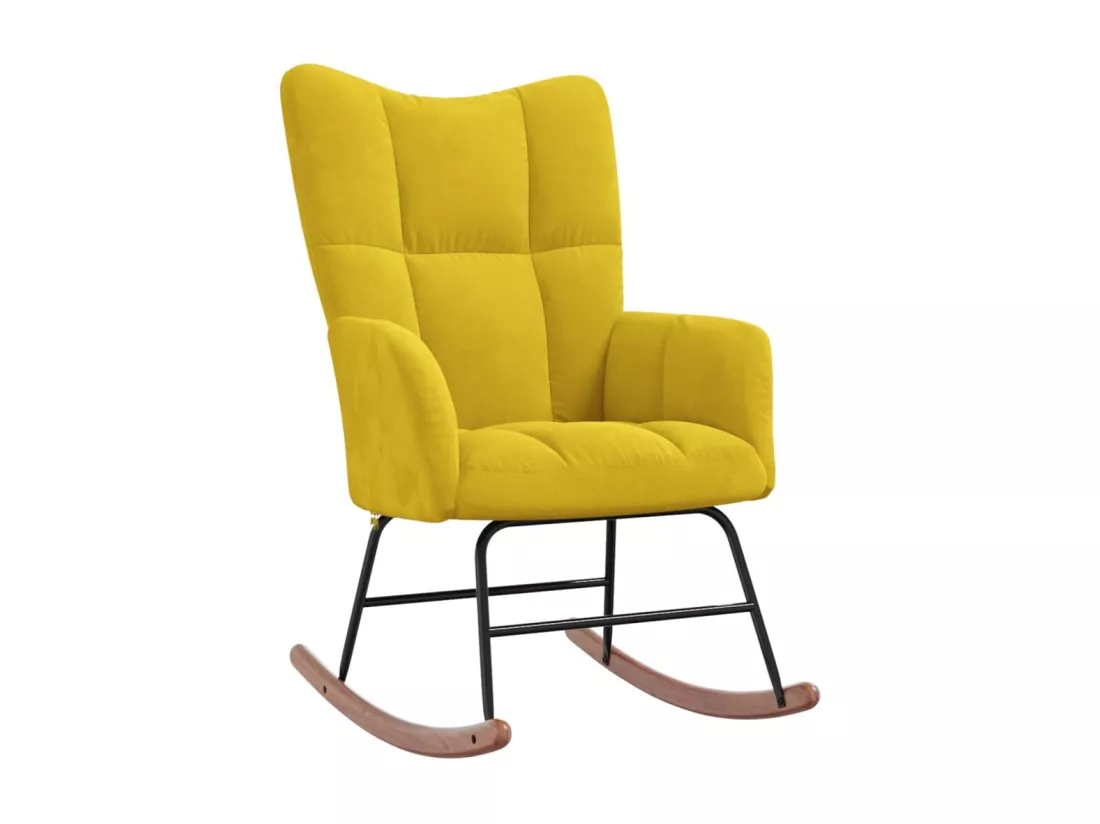 Chaise à bascule Jaune moutarde Velours