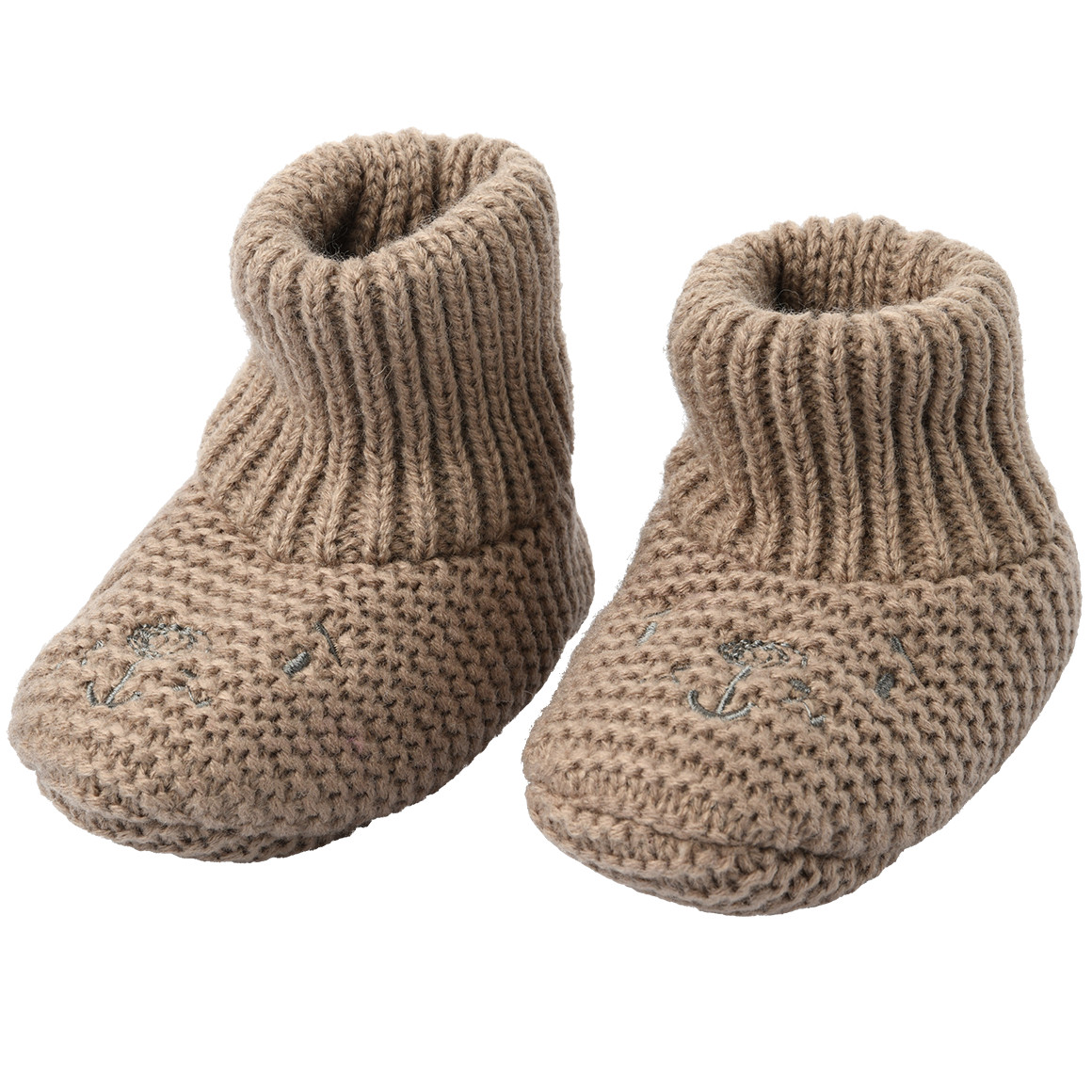 Topomini 1 Paar Baby Hausschuhe in Unifarben beige
