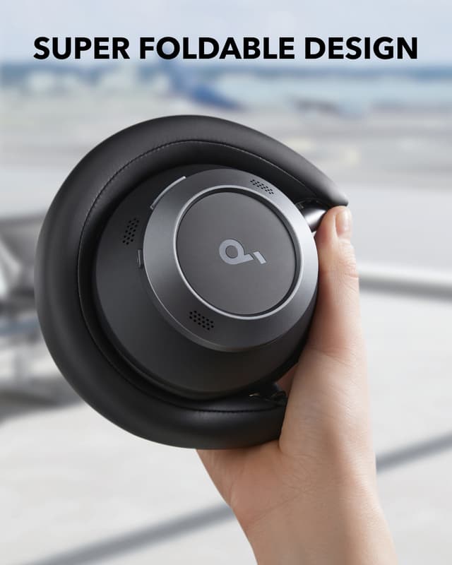 Soundcore Space One Pro trådløse around-ear høretelefoner (sort)