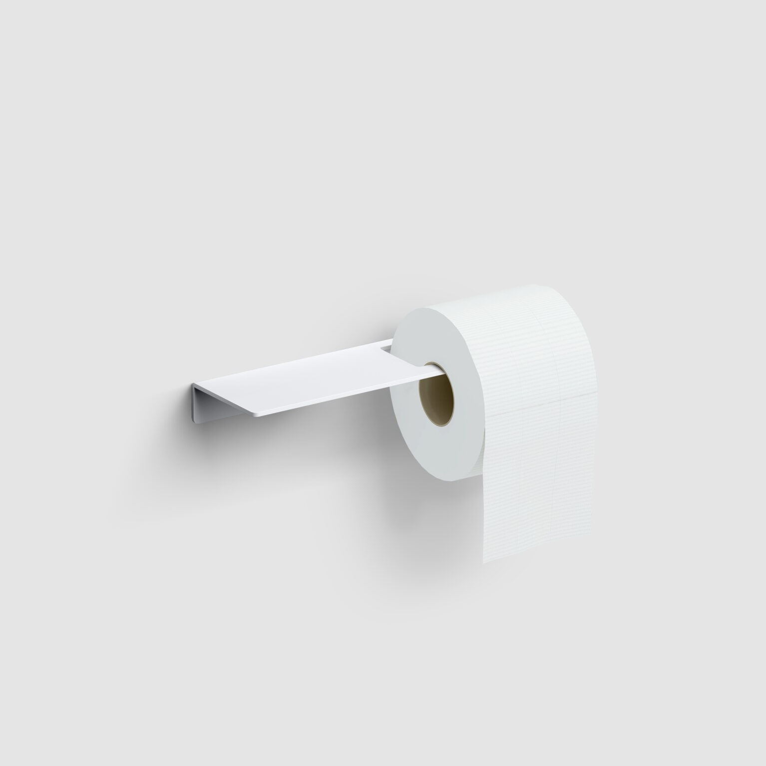 Clou Fold toiletrolhouder met planchet wit mat
