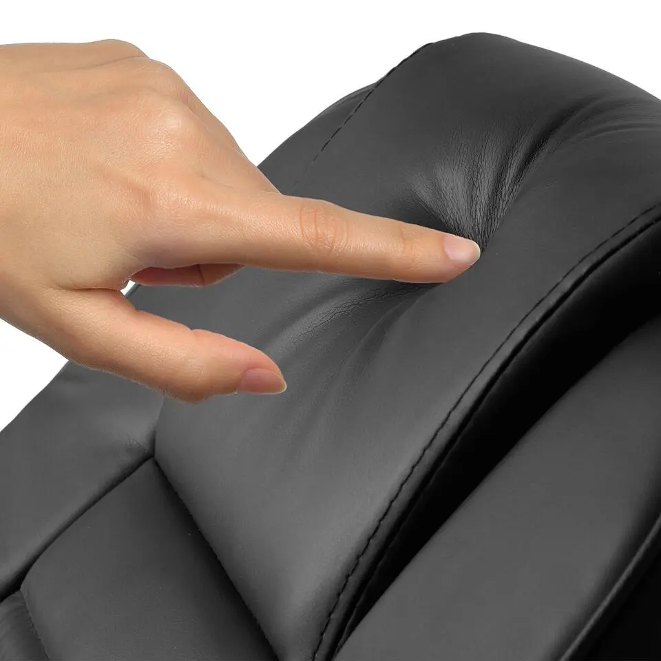 tectake TV-fauteuil met krukje model 2, Zwart/bruin