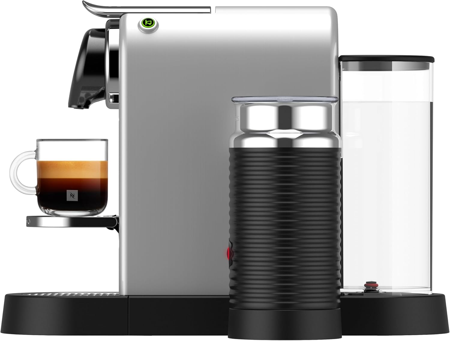 Nespresso Krups XN761B Citiz&Milk Kaffeekapselmaschine | automatischen Standby-Modus | 1260W | Wassertankkapazität: 1L | Pumpendruck: 19 Bar | silber