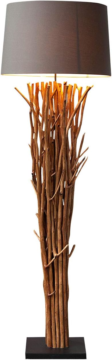 levandeo Lampe Stehlampe H175cm Holz Natur Grau Braun Holzlampe Unikat Treibholz Handarbeit Stehleuchte