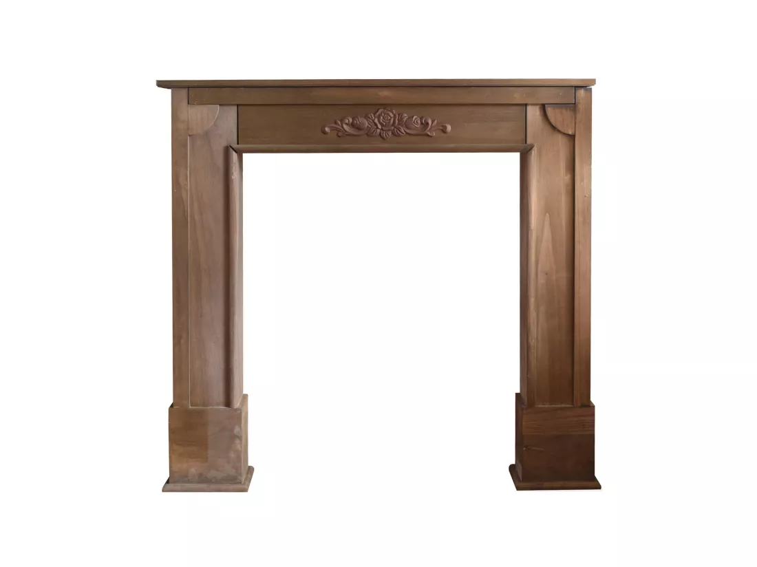 Encadrement Cheminée Decorative Bois Marron Shabby 100x105x21