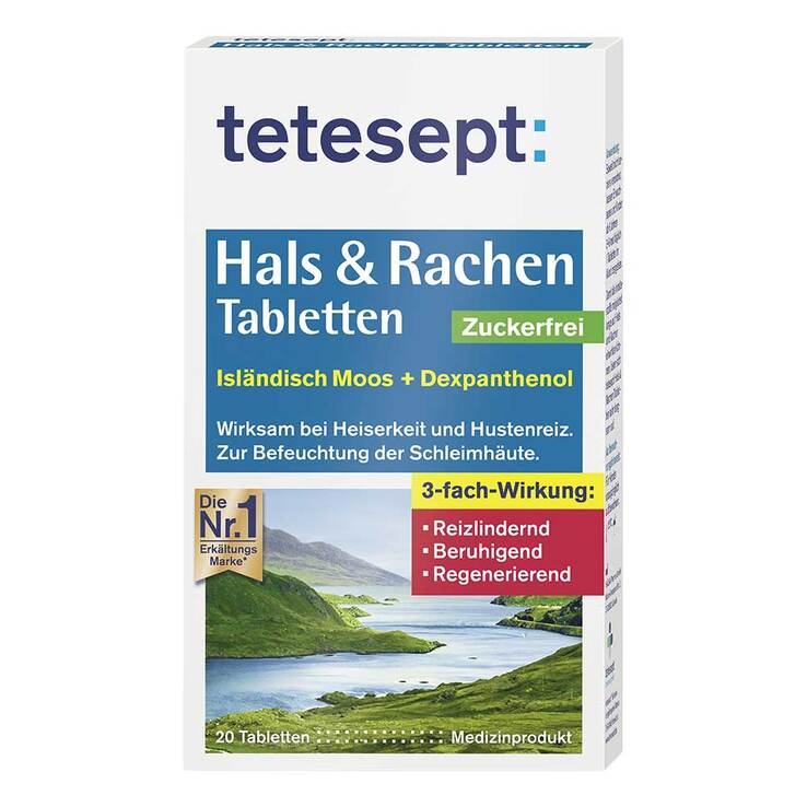 Tetesept Hals & Rachen Tabletten zuckerfrei, 20 St