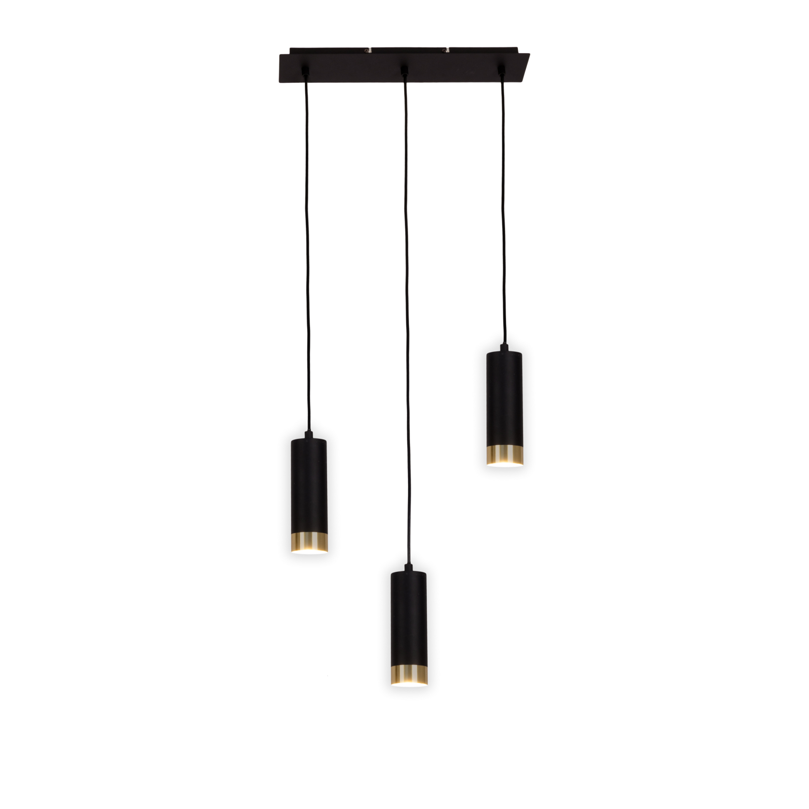 Pendelleuchte FRIDU - schwarz-gold - 3-flammig