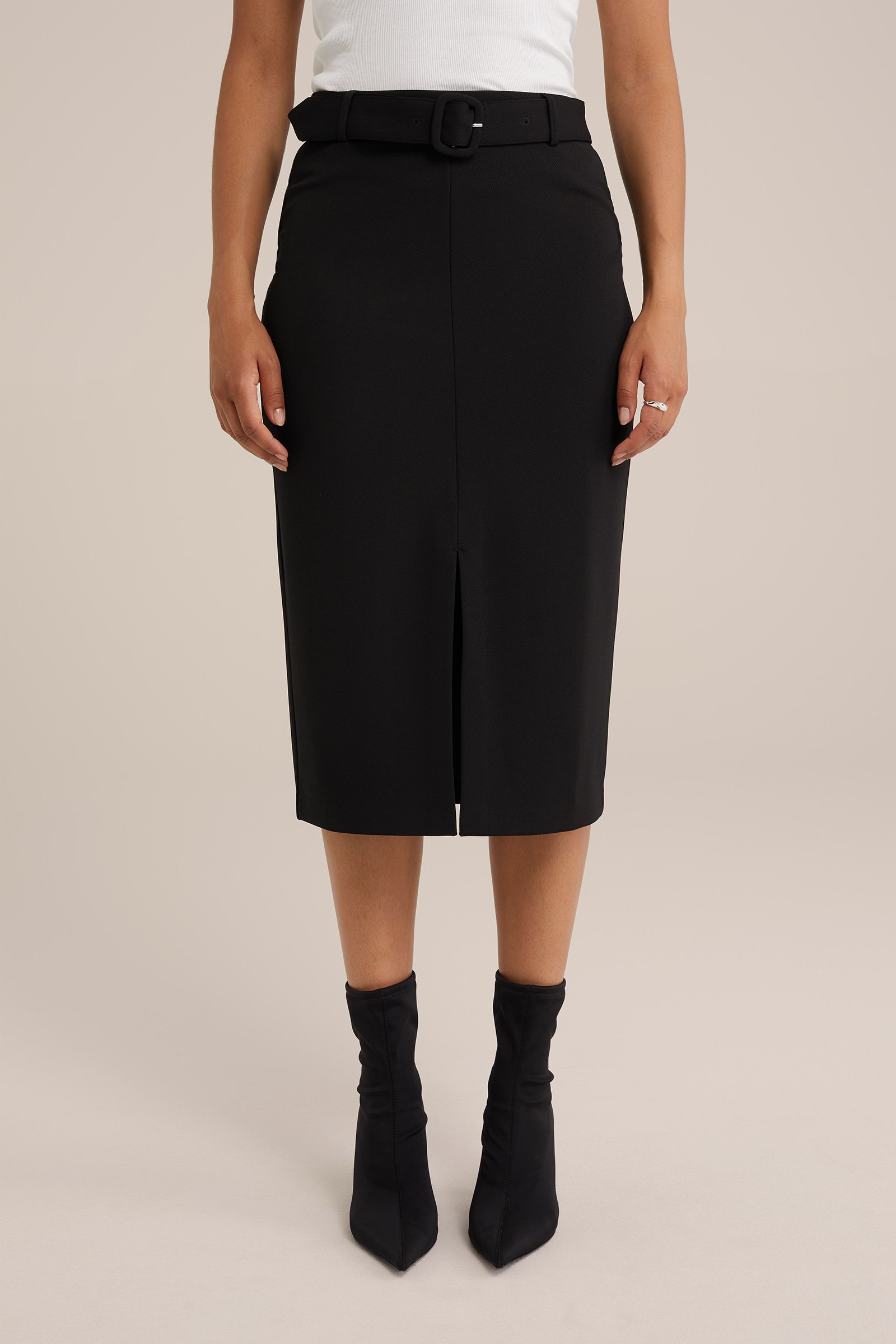 rok met ceintuur WE Fashion Zwart