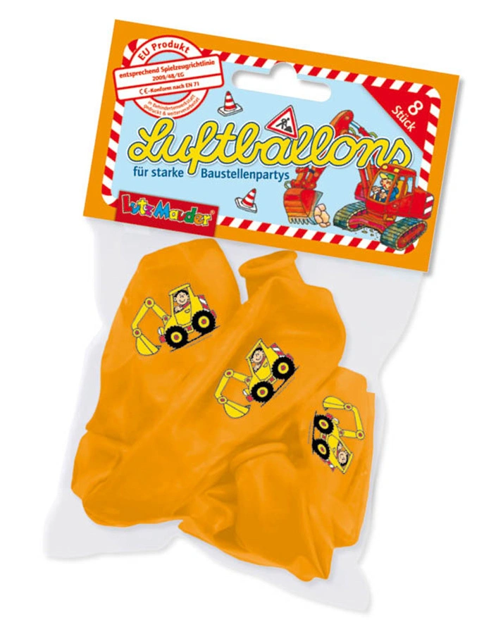 Luftballons BAGGER 8-teilig in orange