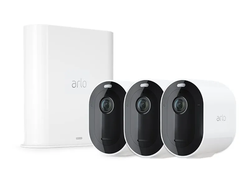 Arlo Pro 3 Wire-Free Security Camera System - Gateway   kamera(er) - trådløs (802.11b, 802.11g, 802.11n) - 3 kamera(er) - hvid