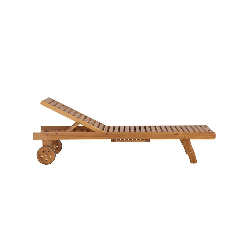 Ligstoel Naturel Hout - 200x63x35cm - Luzon