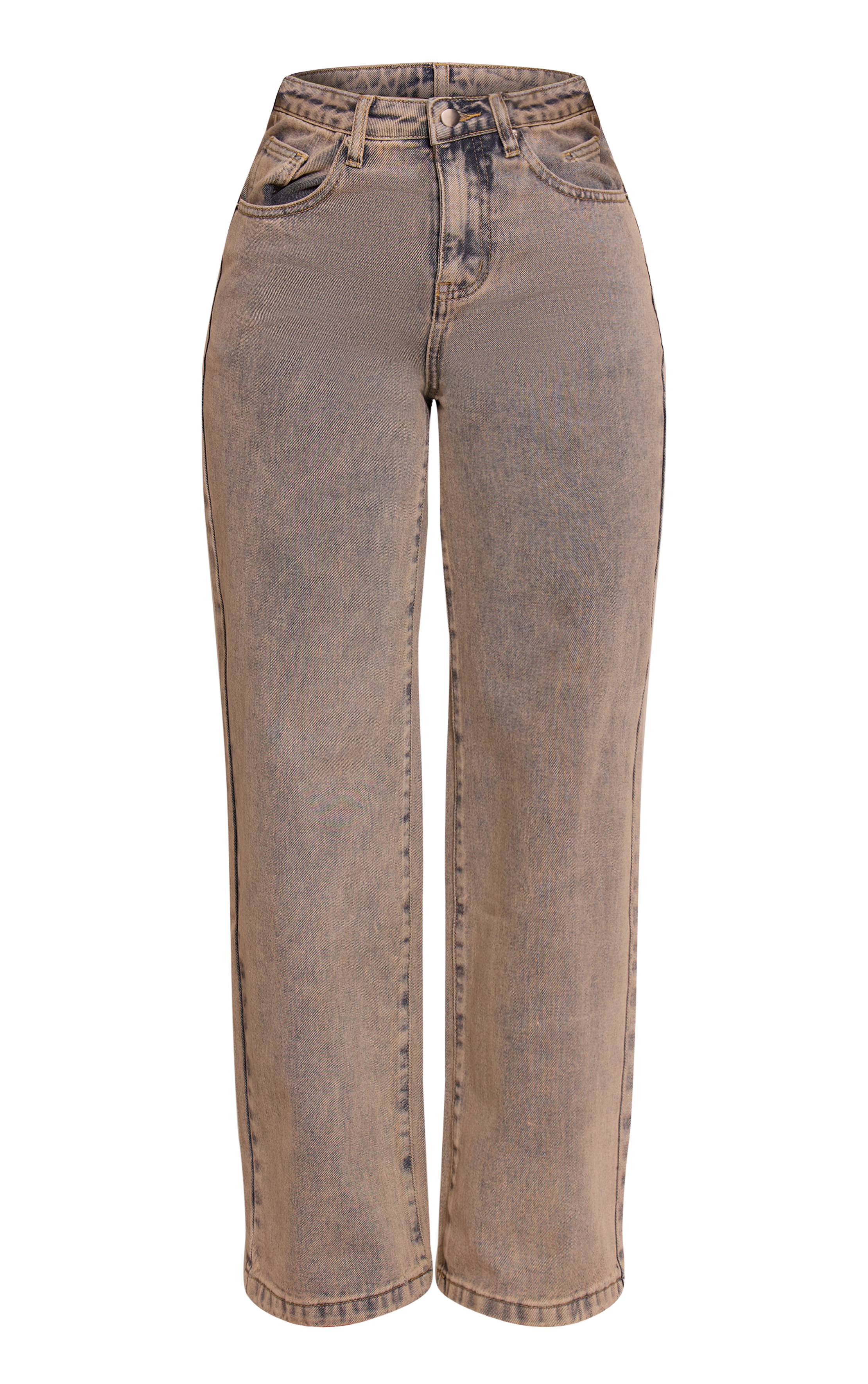 Bleu Jean Droit Délavage Vintage Petite Taille