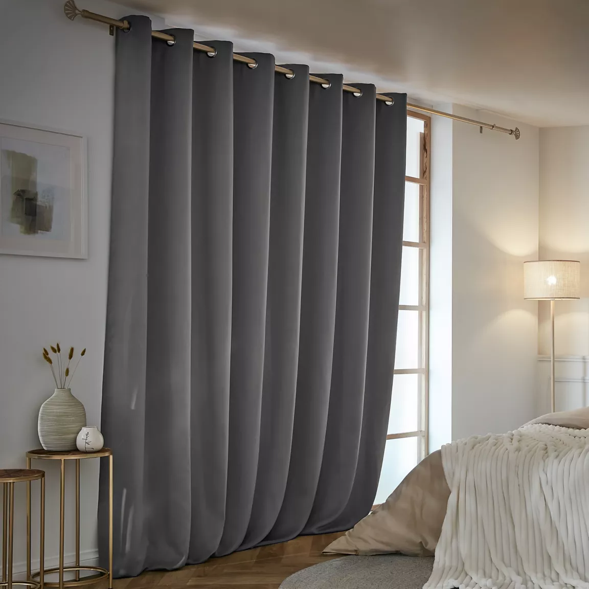 Rideau obscurcissant thermique (280 x 260 cm) Calore Gris anthracite