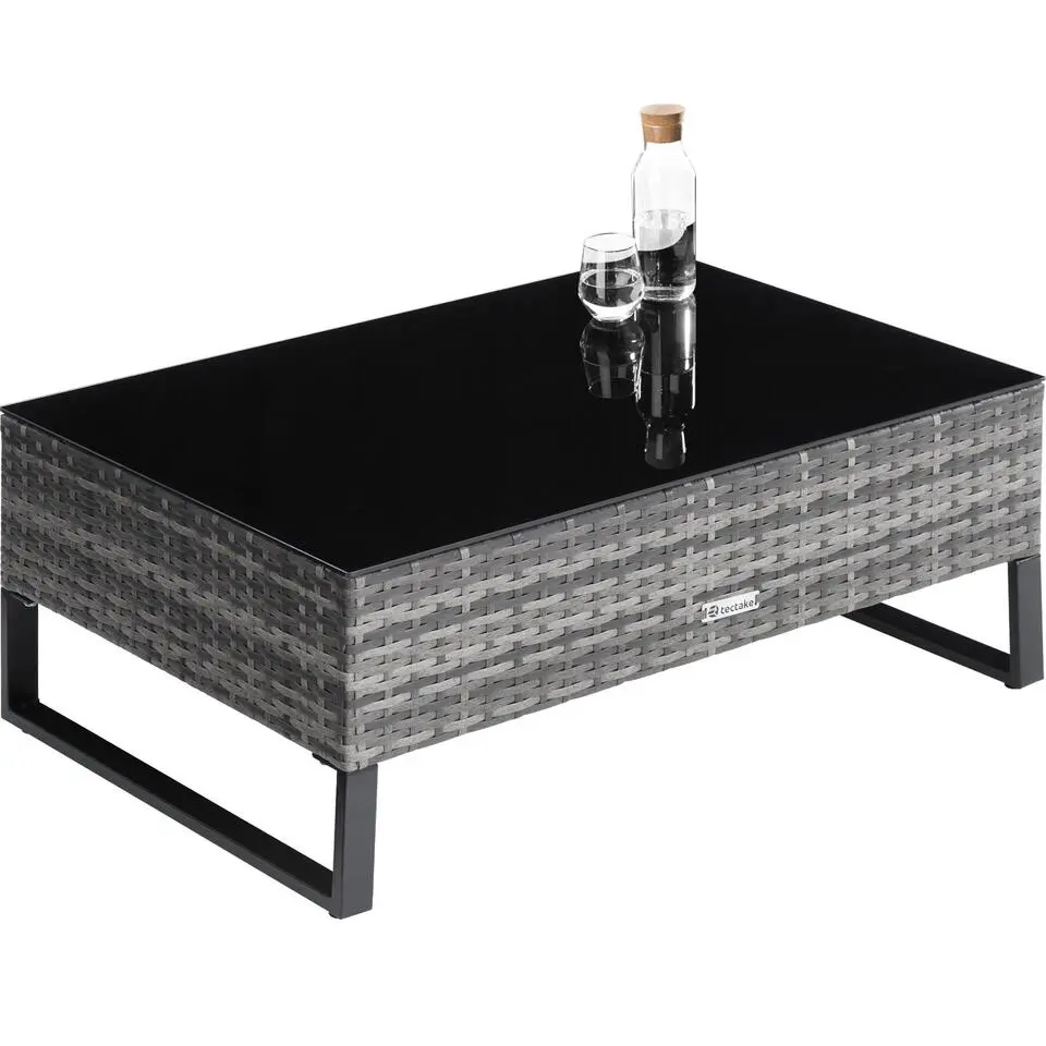 tectake -Loungeset Ostuni - wicker - grijs
