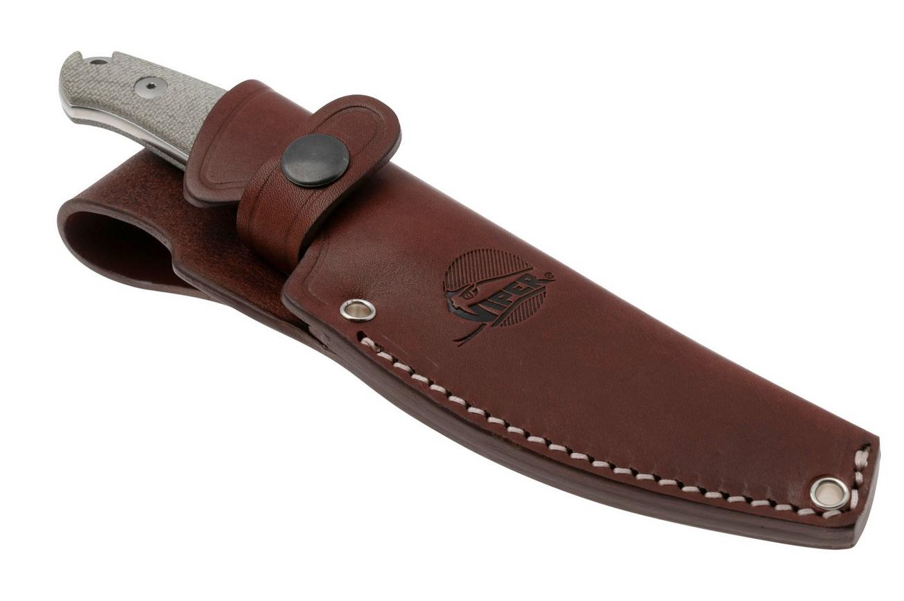 Viper Nordlys VT4044CG Stonewashed, Green Canvas Micarta, vaststaand mes, Jens Anso design
