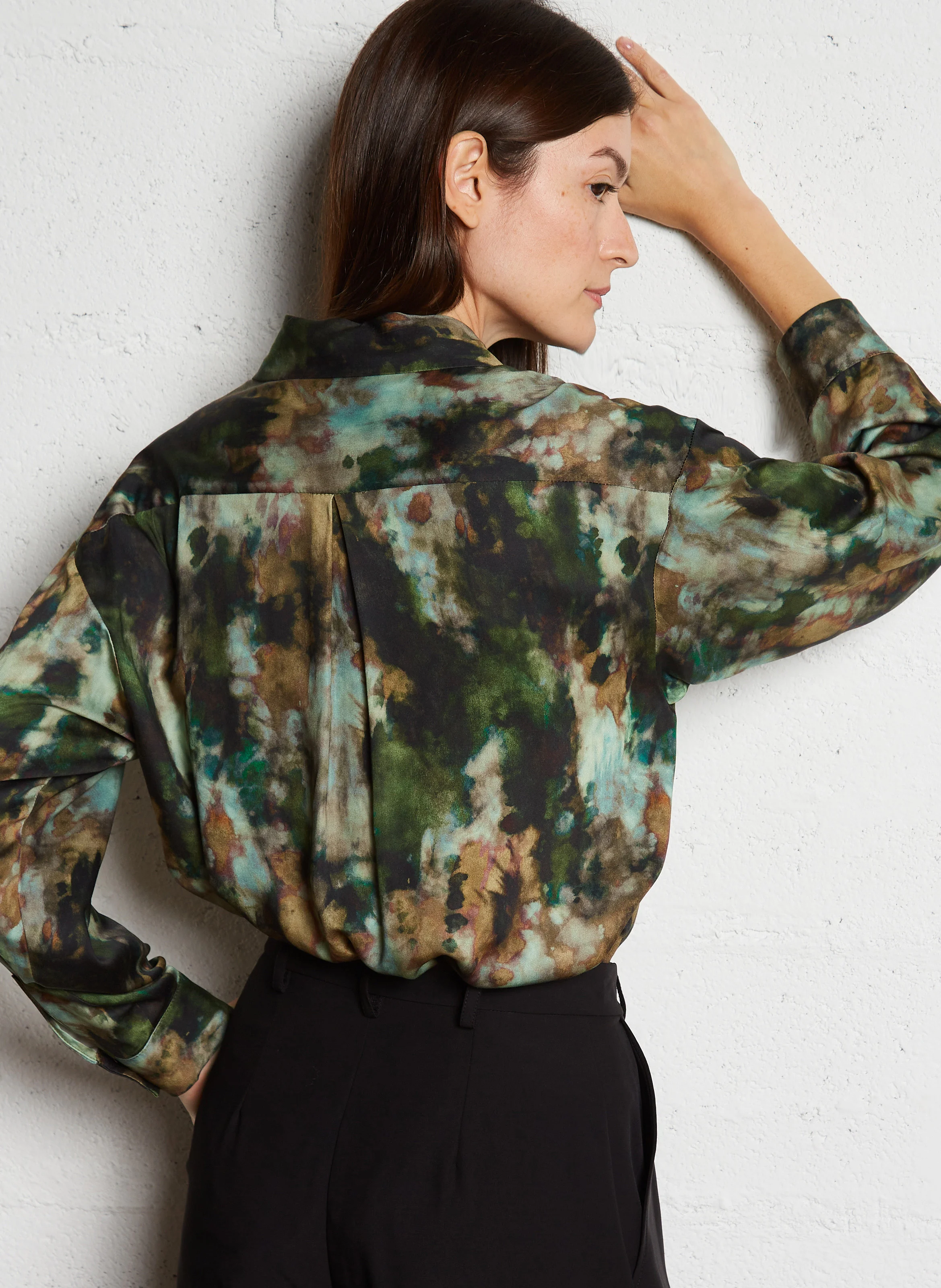 Chemise col classique imprimée | Vert
