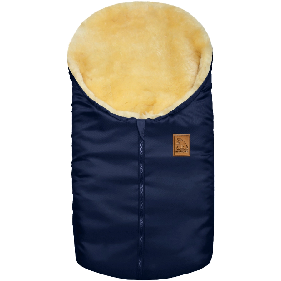 Heitmann Kleiner Lammfellfußsack Eisbärchen marine