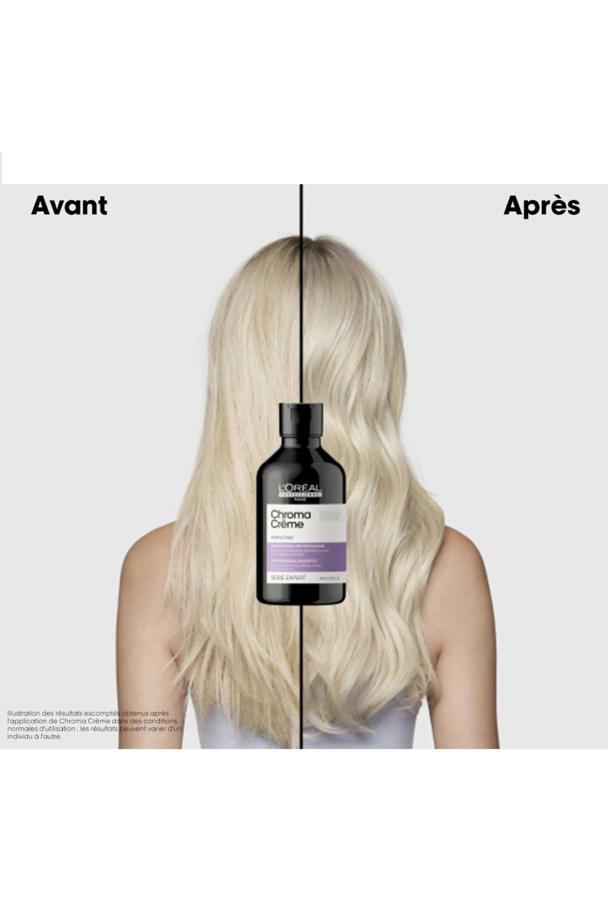 L'Oréal Professionnel Shampoing anti-reflets jaunes pour cheveux blonds Chroma Crème Violet-300 ml