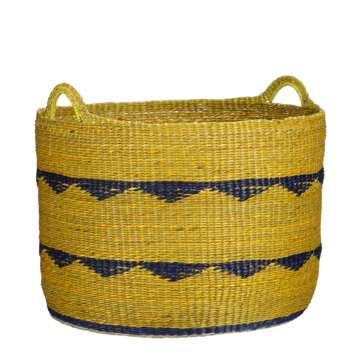 Mand rond geel - h34xd45cm