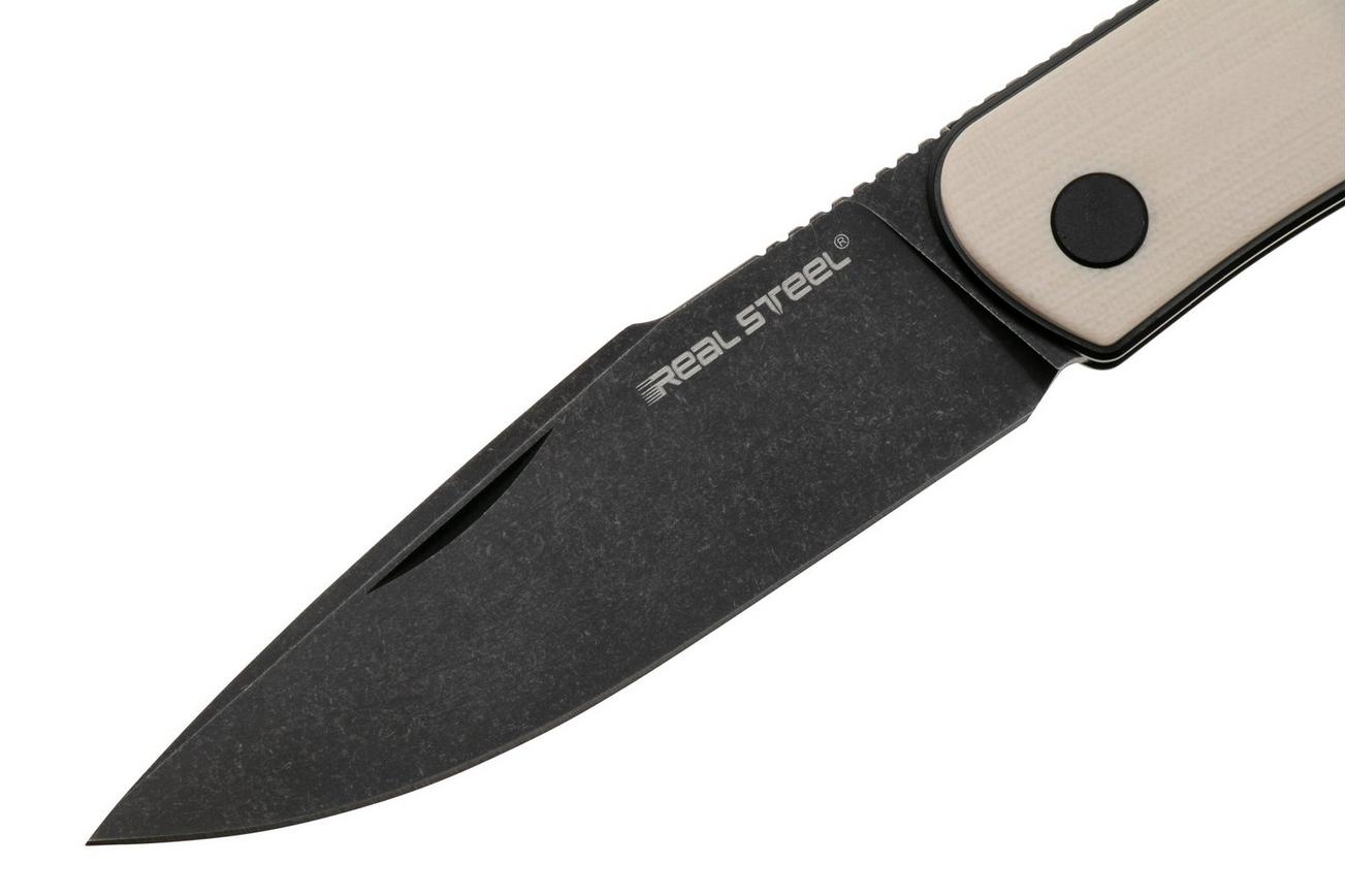 Real Steel Serenity 7681I Blackwashed, Ivory G10, slipjoint zakmes, Ivan Braginets design