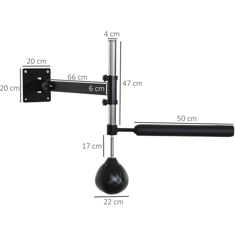 HOMCOM Speedboxen-Trainer mit Reflexstange schwarz