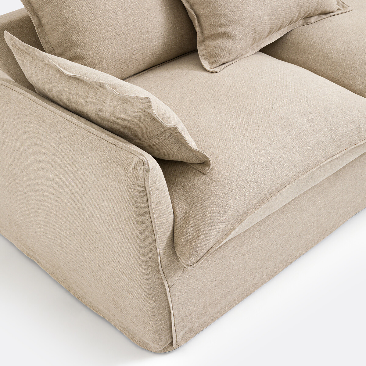 LA REDOUTE INTERIORS<br>Sofá-cama H14 cm em linho grosso, Odna