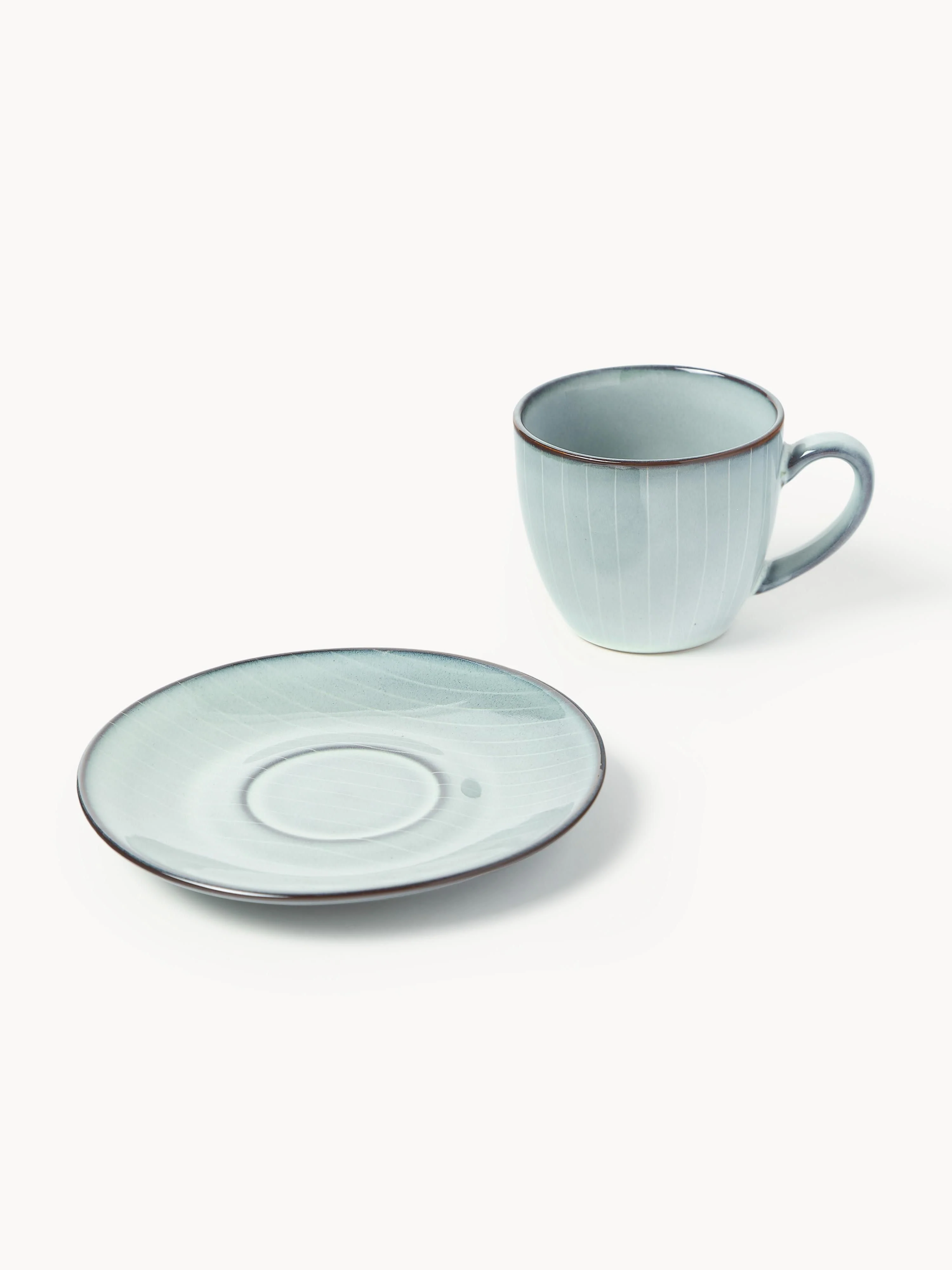 Handgemaakte koffiekopje met schoteltje Nordic Sea