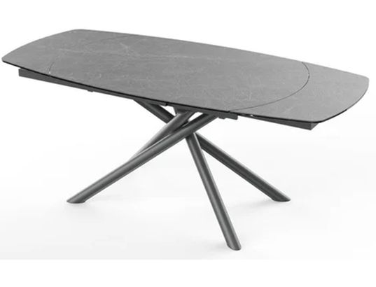 CONCEPT1 - Table Briga gris 130-190x90x76 céramique sur verre