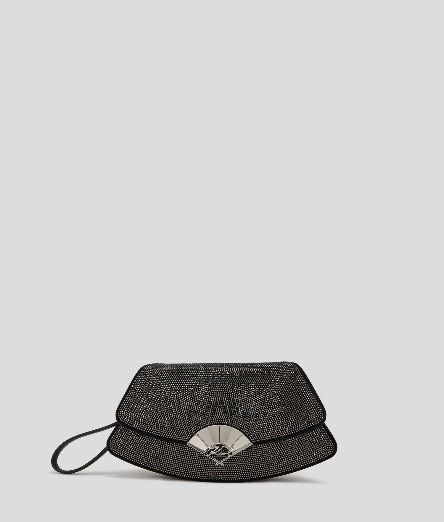 POCHETTE AVEC MOTIF ÉVENTAIL EN STRASS K/ARCHIVE