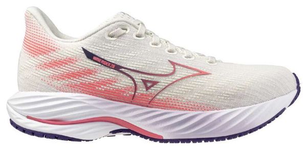 Chaussures Running Mizuno Wave Rider 28 Blanc/Rose Femme