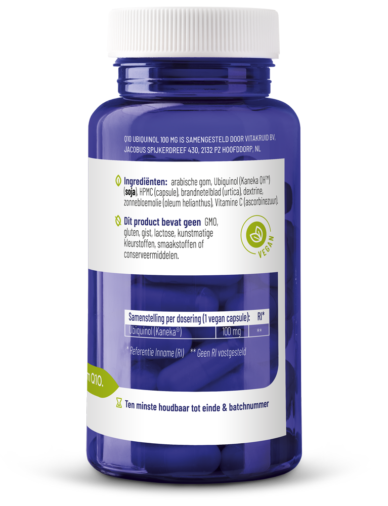 Vitakruid Co-Enzym Q10 Ubiquinol Actieve Vorm Kaneka® 100 Mg (90 vega capsules)