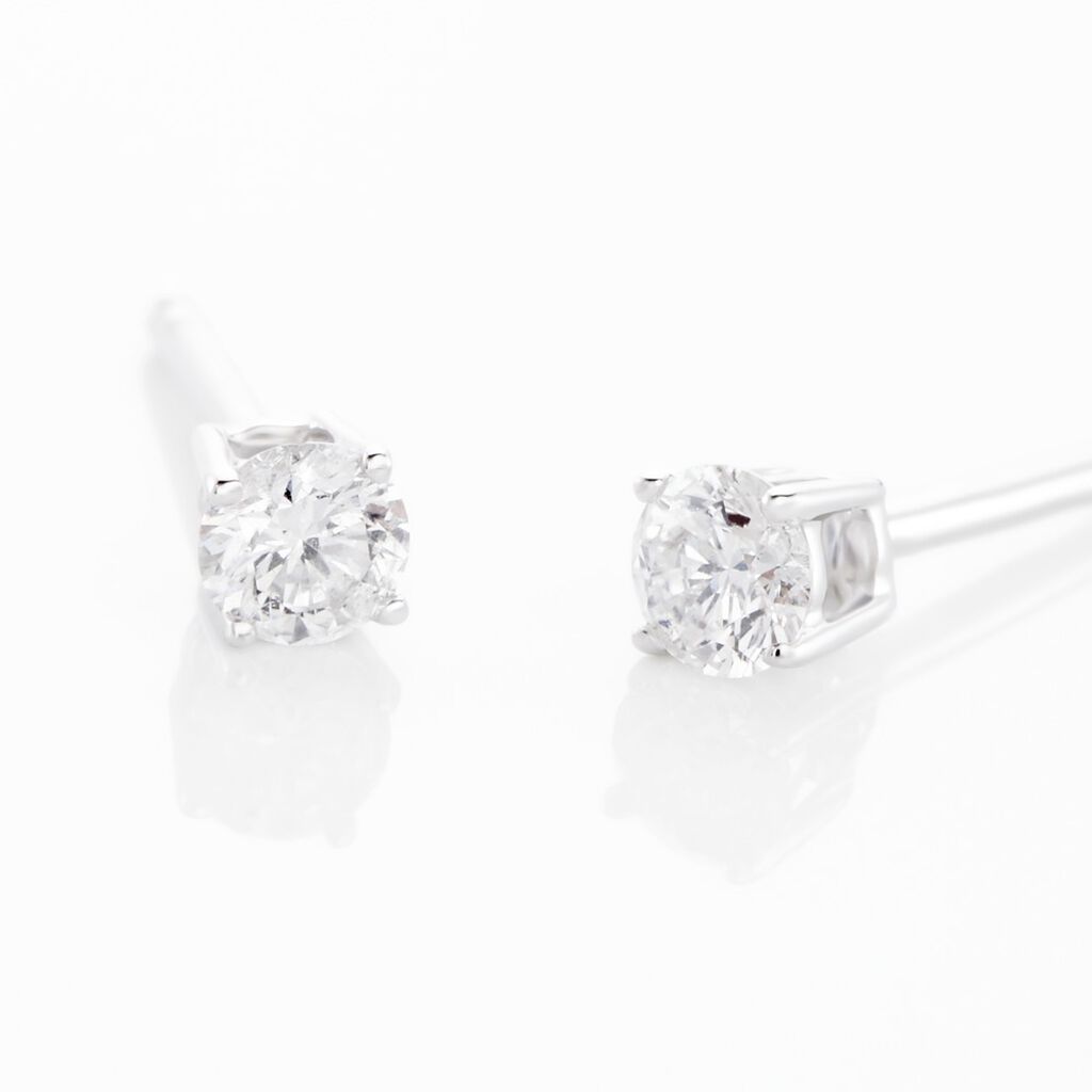 Boucles D'oreilles Puces Aphrodite Or Blanc Diamant