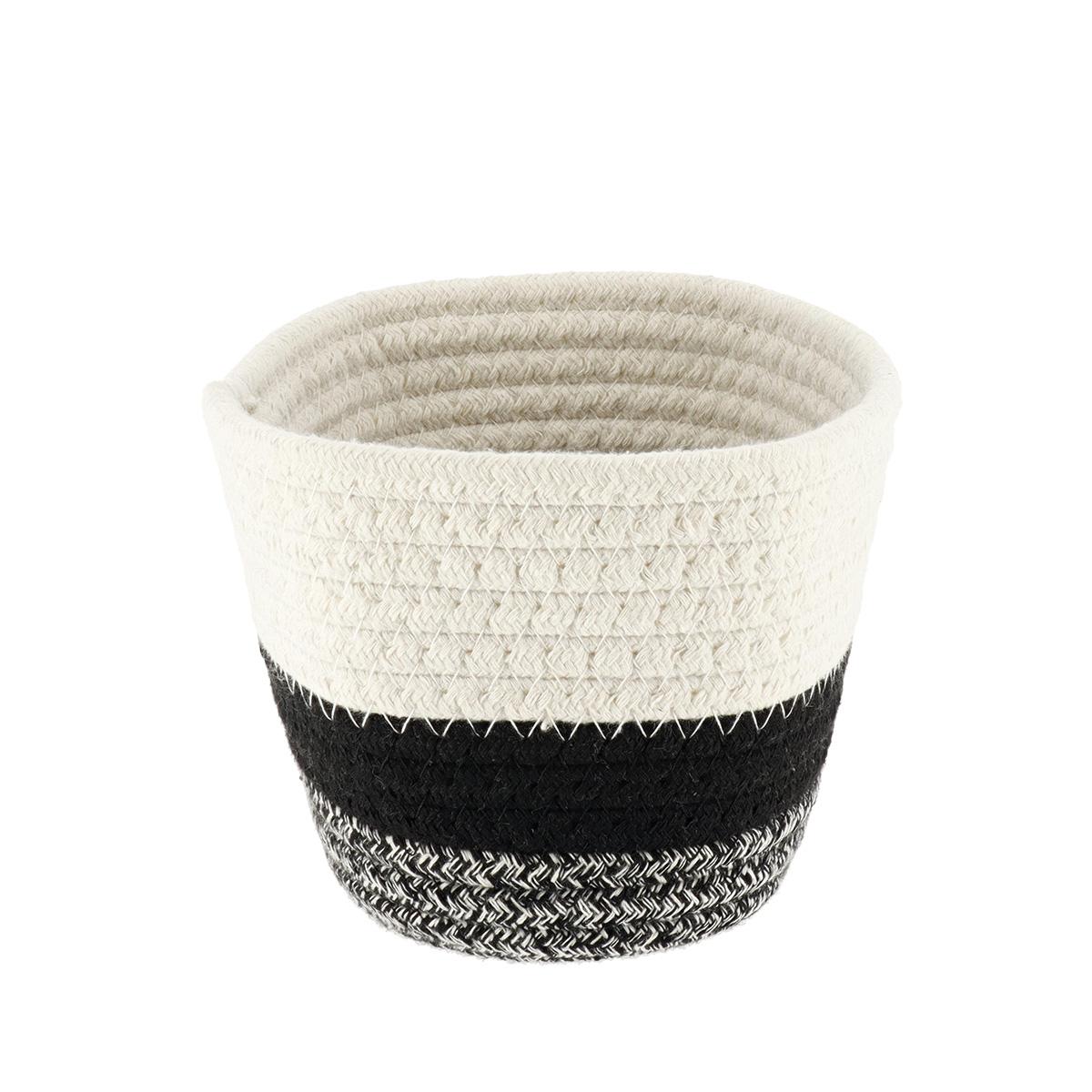 CORBEILLE D.23X15X13.5CM NATUREL NOIR CHINE