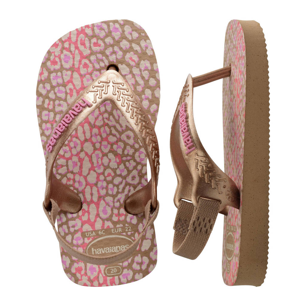 Havaianas teenslippers met hielbandje goud